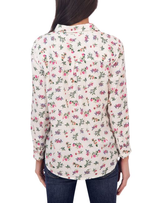 Lucky Brand White Floral Button-up Shirt