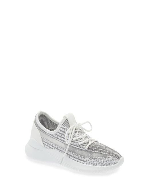 Tahari White Patterned Knit Sneaker