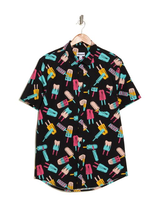 Abound Multicolor Ice Pop Party Short Sleeve Cotton Button-up Shirt for men