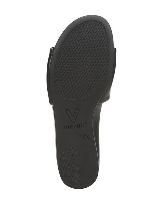 Vionic Black Gillian Slide Sandal