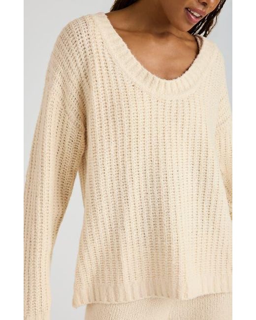 Florence By Mills Natural Open Stitch V-Neck Pullover