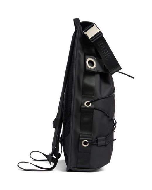 Rains Black Trail Cord Rolltop Backpack