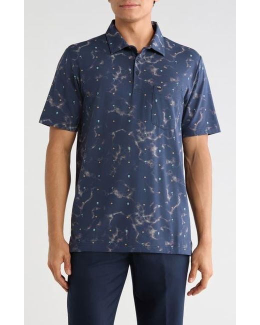 Travis Mathew Blue Beach Town Performance Polo for men