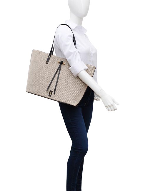 thacker White Fran Woven Stripe Tote Bag