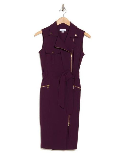 Calvin Klein Moto Tank Dress in Purple | Lyst