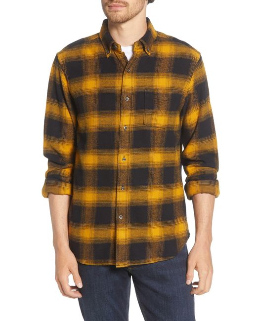 Alex Mill Yellow Regular Fit Button-down Flannel Shirt for men