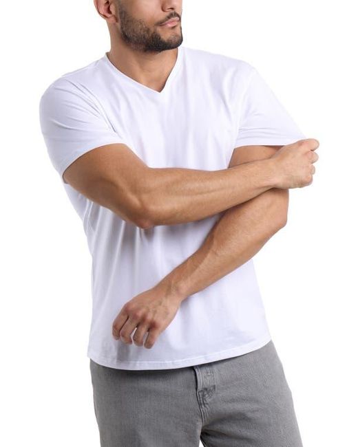 Xray Jeans White Soft V-Neck Cotton Blend Tee for men