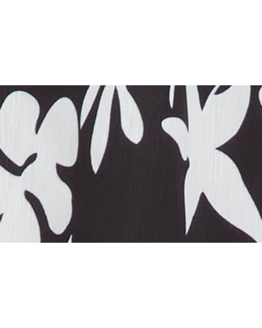 AREA STARS Black Sheryl Floral Print Puff Sleeve Top