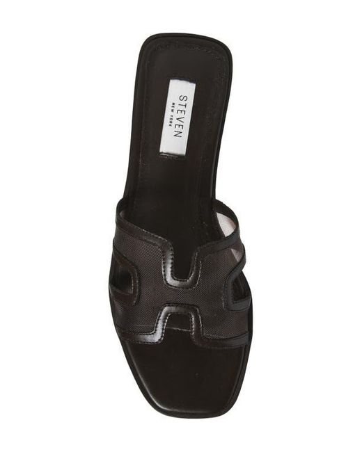 Steven New York Black Harlien Mesh Slide Sandal