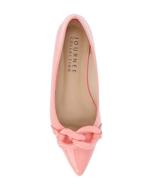 Journee Collection Pink Clareene Pointed Toe Flat