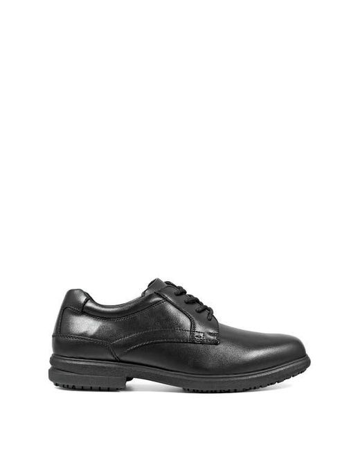 Nunn Bush Black Sherman Slip-Resistant Plain Toe Work Derby for men