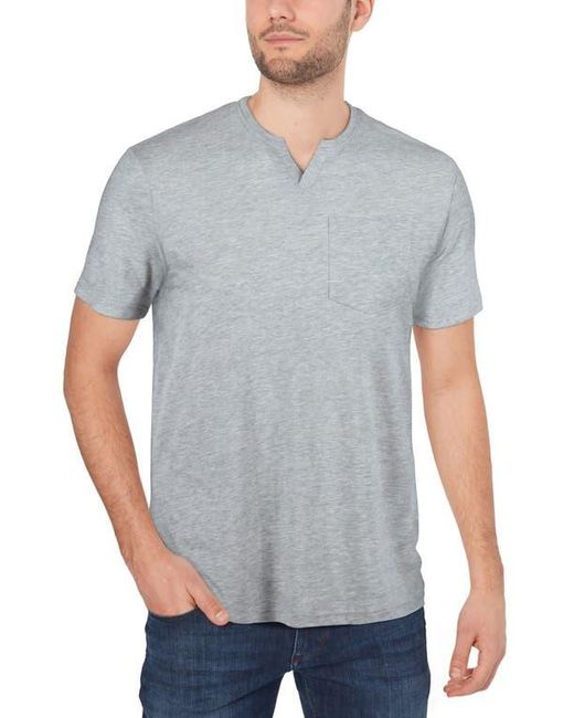 Xray Jeans Gray Notch Neck Cotton Pocket Tee for men