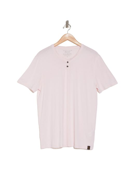 Lucky Brand Pink Button Notch Neck T-shirt for men