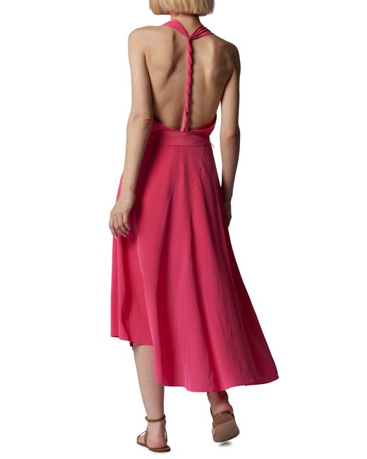 Equipment Red Alejandra Halter Silk Maxi Dress