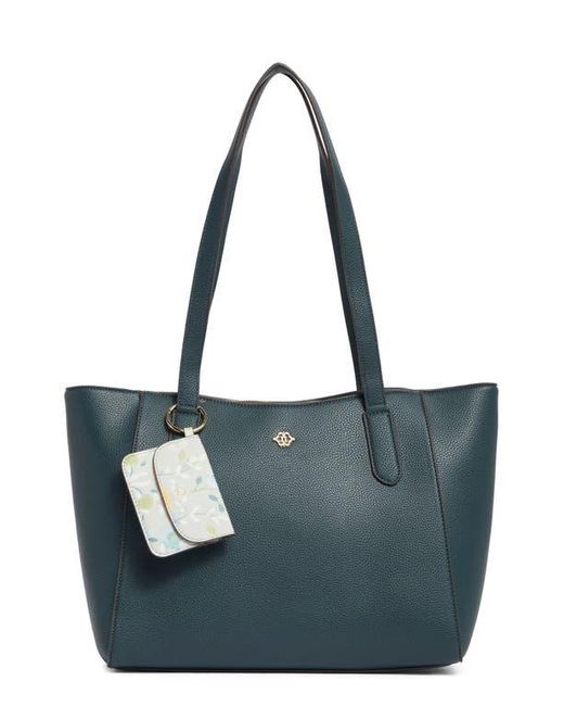 Nanette Lepore Blue Three Piece Tote, Baguette & Card Wallet Set
