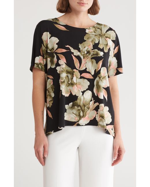 Vince Camuto Multicolor Floral High-low Knit Top