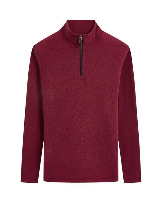 Bugatchi Red Quarter Zip Pullover for men