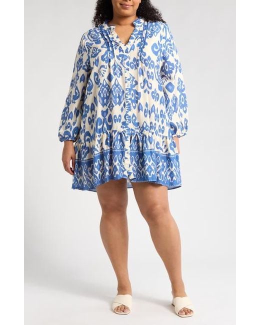 Boho Me Blue Button Front Tunic