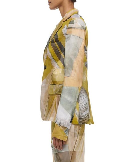 Helmut Lang Green Print Blazer