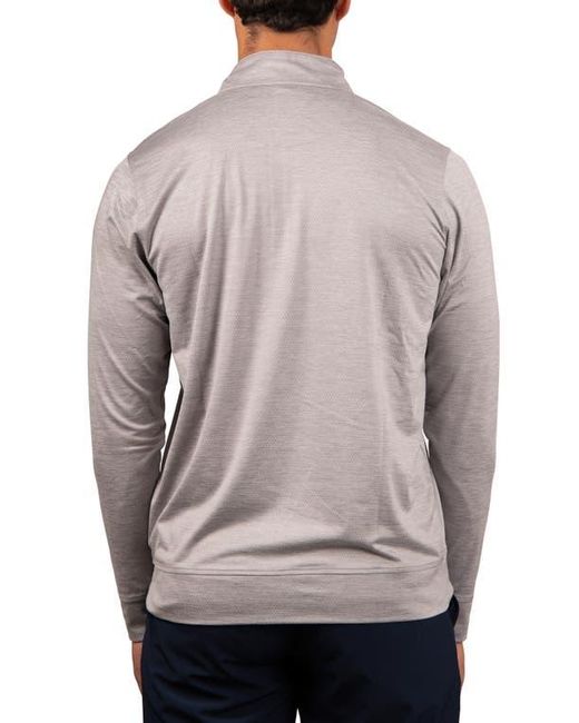 Tailorbyrd Gray Solid Mesh Quarter Zip Sweater for men