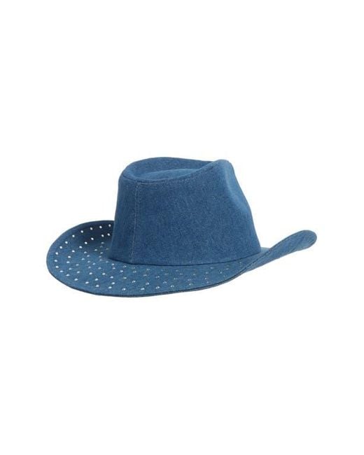 David & Young Blue Rhinestone Embellished Cowboy Hat