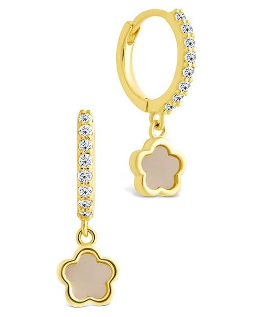 Sterling Forever Metallic Faelina Cubic Zirconia Star Drop Huggie Hoop Earrings