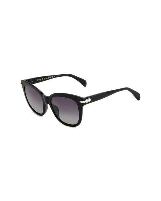 Rag & Bone Black 55Mm Square Sunglasses