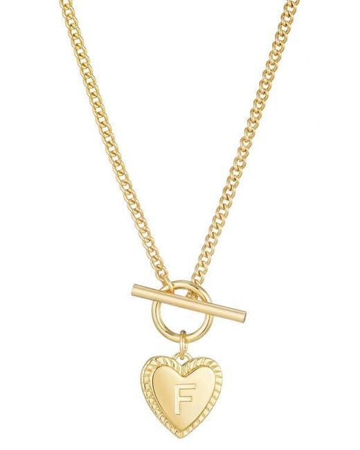 Adornia Metallic Initial Heart Toggle Necklace