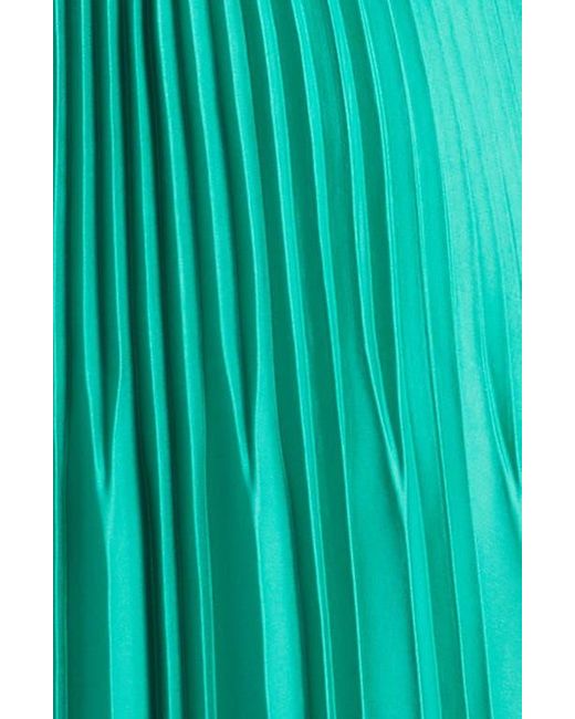 Ramy Brook Green Fernanda Ruched Pleated Strapless Maxi Dress