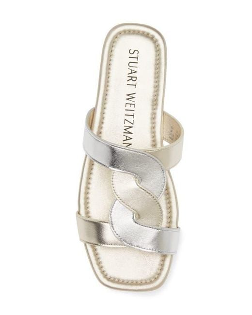 Stuart Weitzman Metallic Ibiza Slide Sandal