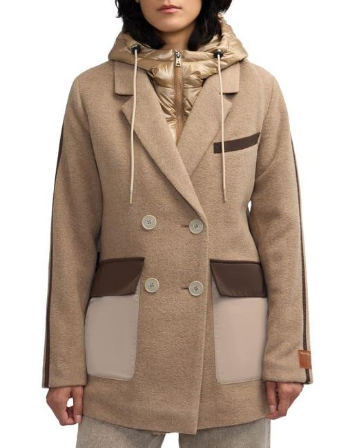 Scotch & Soda Brown Nissa Water Repellent Peacoat With Removable Bib