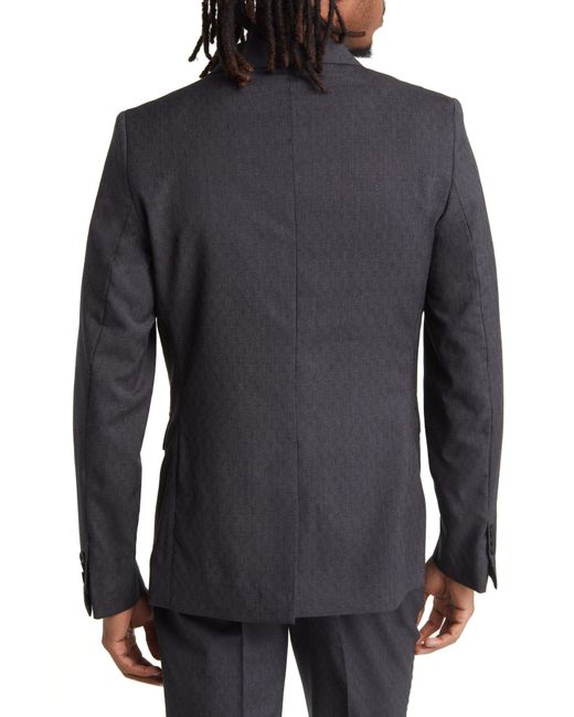COS Gray Slim Fit Merino Wool Jacquard Blazer for men