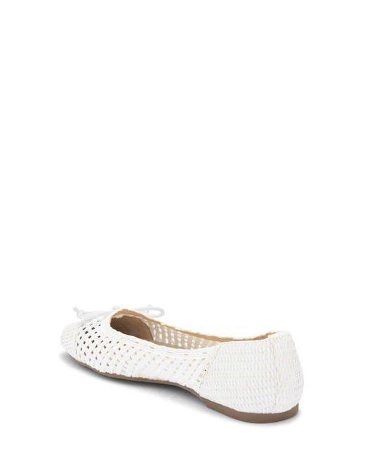 Rachel Roy White Raffia Cap Toe Flat