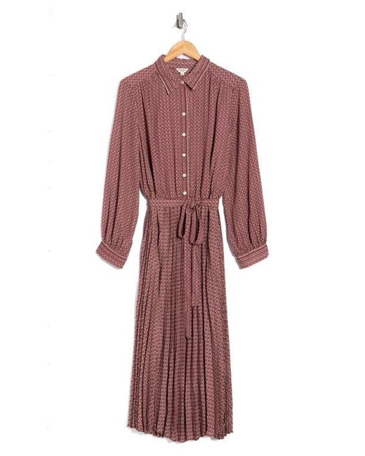 Max Studio Red Long Sleeve Shirtdress