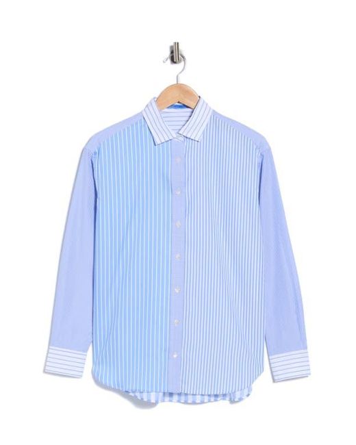 J.McLaughlin Blue Reggie Cotton Button Front Top