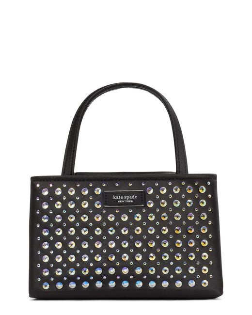 Kate Spade Black Sam Icon Crystal Embellished Crossbody Bag