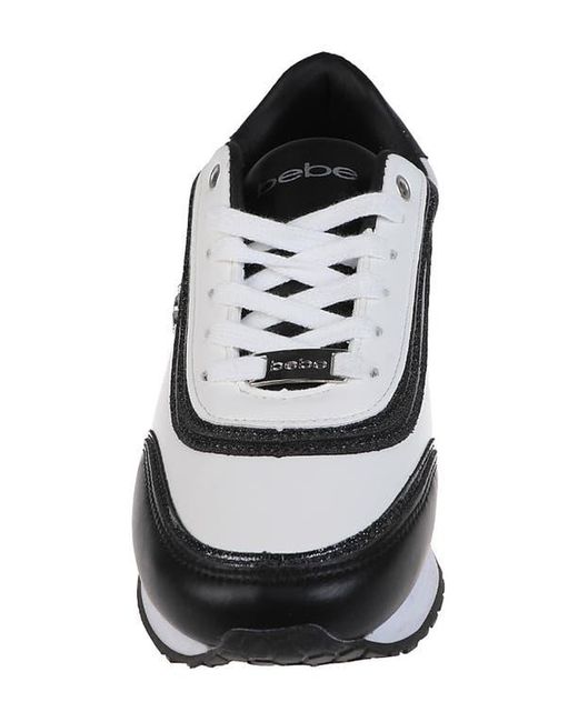 Bebe White Mixed Media Jogger Sneaker