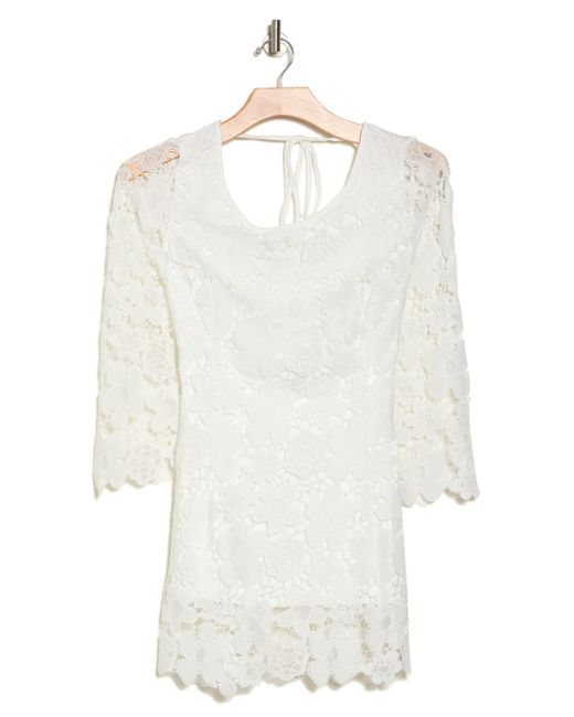 Wishlist White Sheer Sleeve Lace Dress
