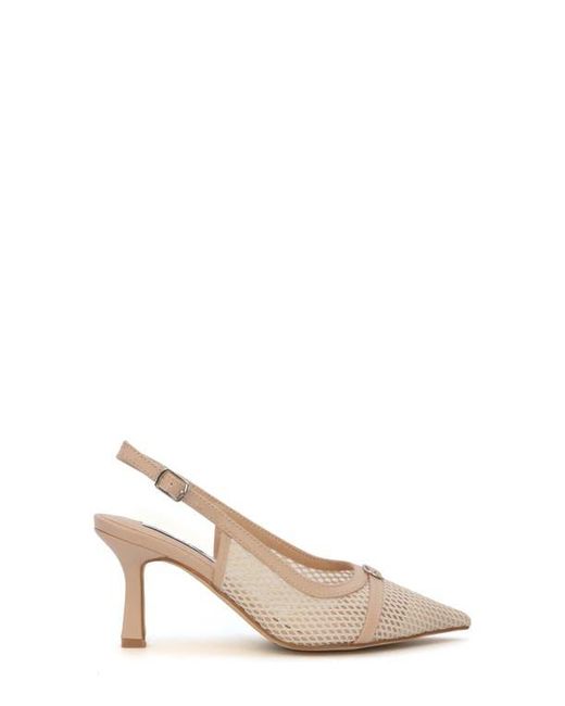 Seven7 Natural Mesh Pointed Toe Slingback Pump