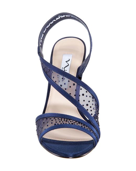 Nina Blue Valeda Crystal Embellished Sandal
