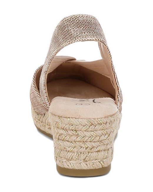 LONDON RAG Pink Port Side Metallic Espadrille Platform Wedge Pump