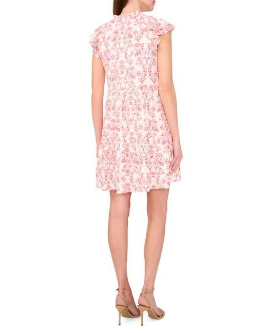 Halogen® Pink Flutter Sleeve Tiered Dress