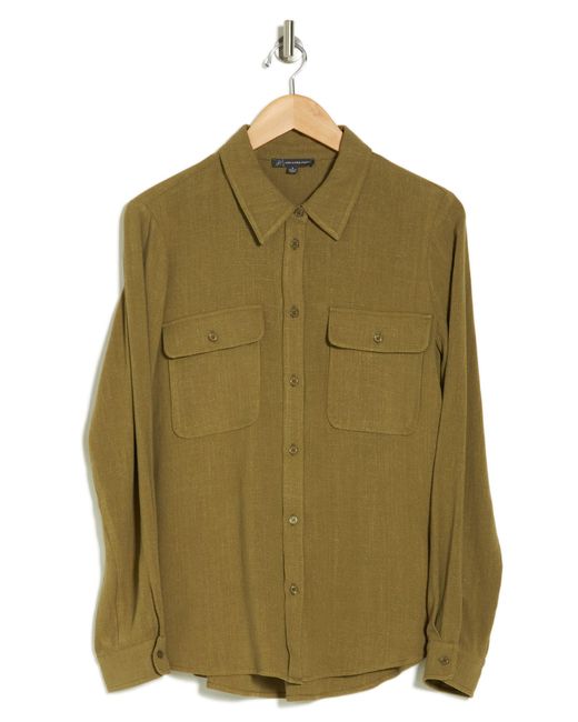 Adrianna Papell Green Button-up Utility Shirt