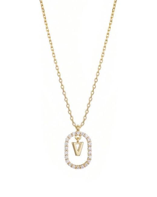 Adornia Metallic Floating Letter Initial Cubic Zirconia Pendant Necklace