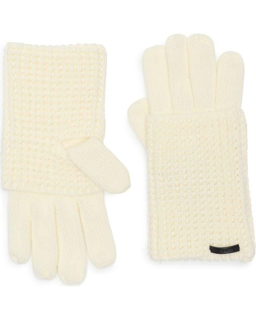 AllSaints Natural Mixed Stitch Gloves