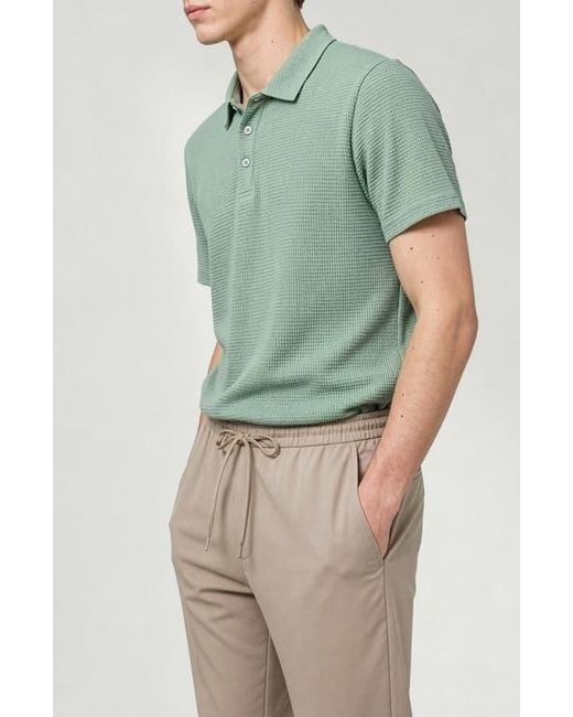 Noize Green Jim Waffle Performance Polo for men