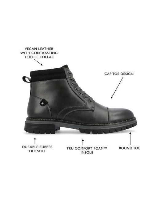 Vance Co. Black Fegan Cap Toe Boot for men