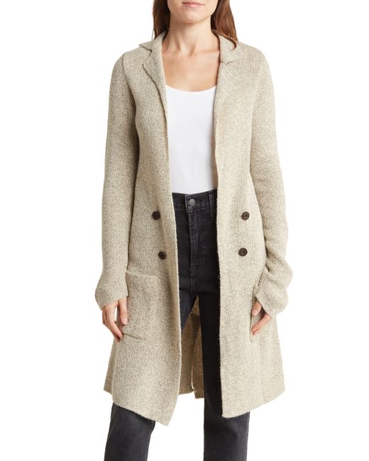 Love Tree Natural Open Front Knit Sweater Duster In Oatmeal At Nordstrom Rack