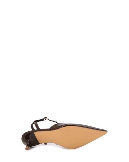 BERNESS White T-Strap Kitten Heel Pump