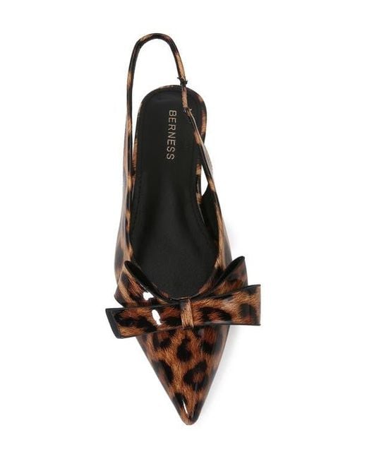 BERNESS Brown Bow Slingback Flat